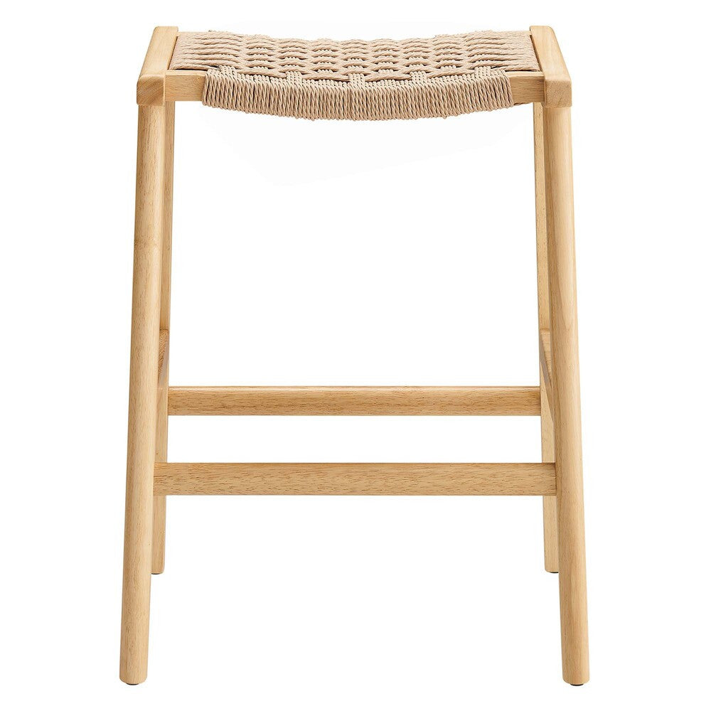 EEI-6548 Saoirse Woven Rope Wood Counter Stool Set of 2 by Modway