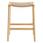 EEI-6548 Saoirse Woven Rope Wood Counter Stool Set of 2 by Modway