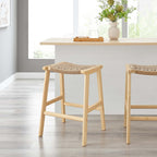 EEI-6548 Saoirse Woven Rope Wood Counter Stool Set of 2 by Modway