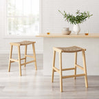 EEI-6548 Saoirse Woven Rope Wood Counter Stool Set of 2 by Modway