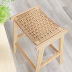 EEI-6548 Saoirse Woven Rope Wood Counter Stool Set of 2 by Modway