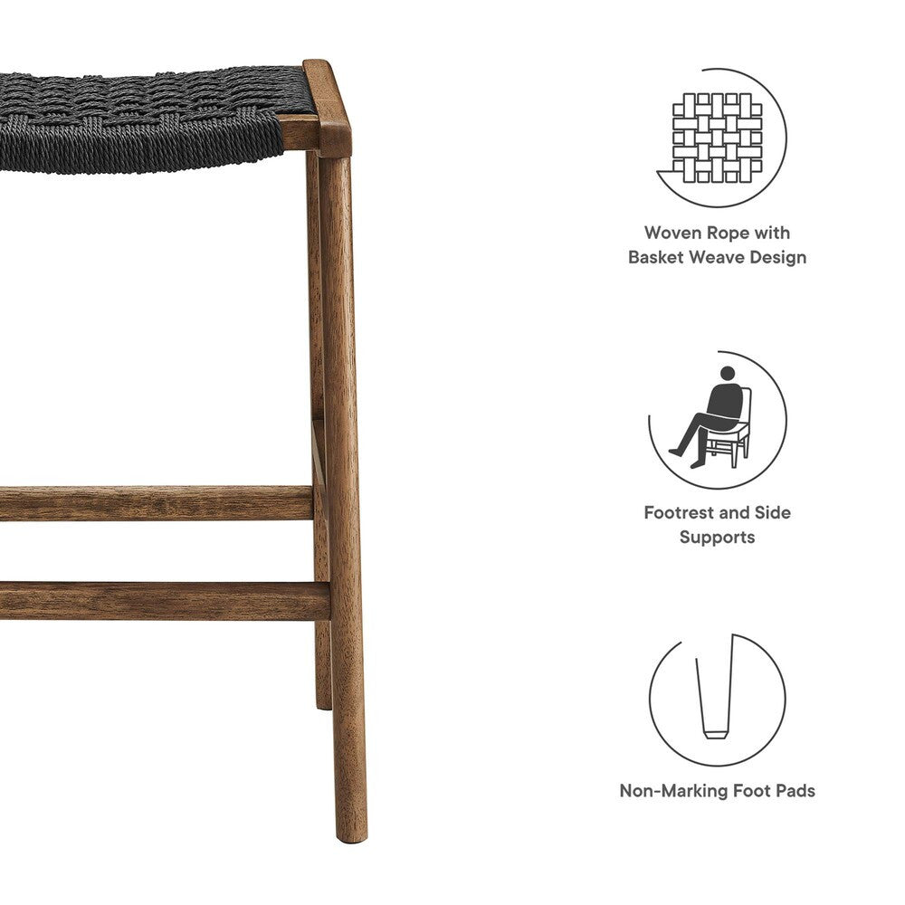 EEI-6548 Saoirse Woven Rope Wood Counter Stool Set of 2 by Modway