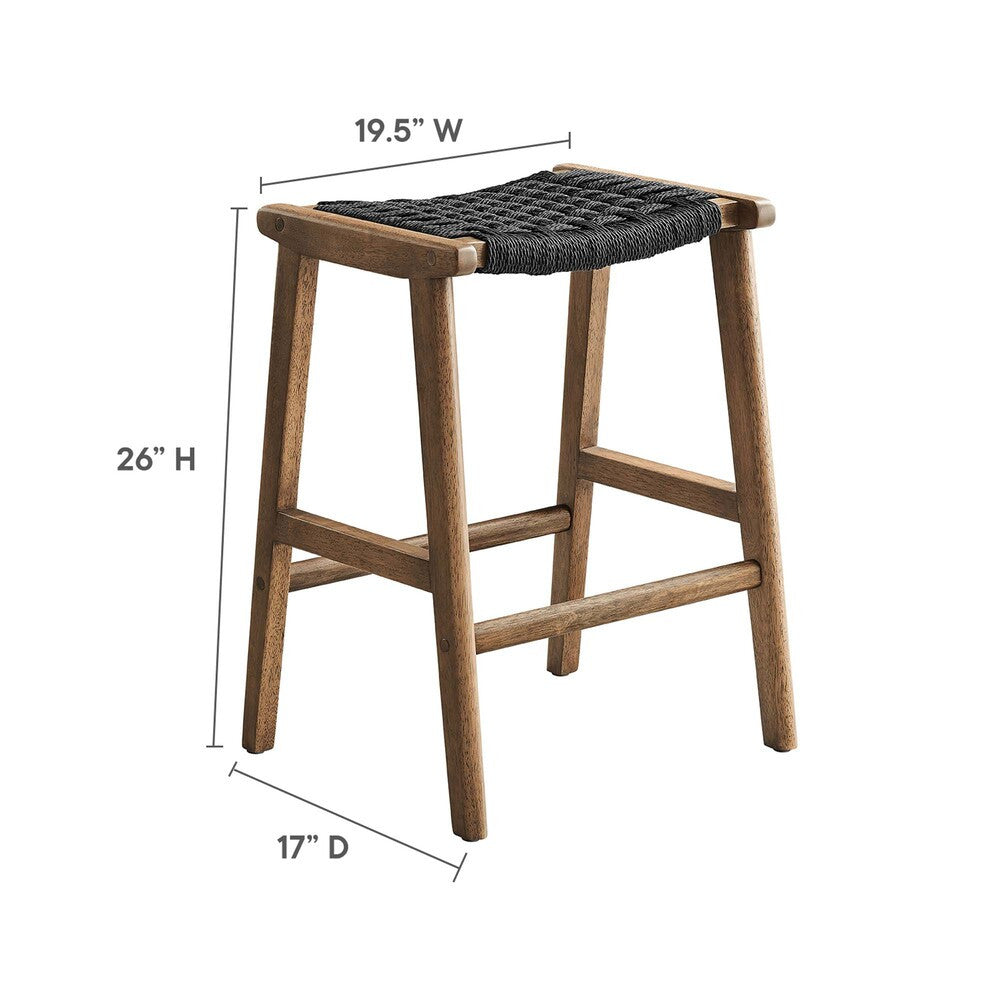 EEI-6548 Saoirse Woven Rope Wood Counter Stool Set of 2 by Modway