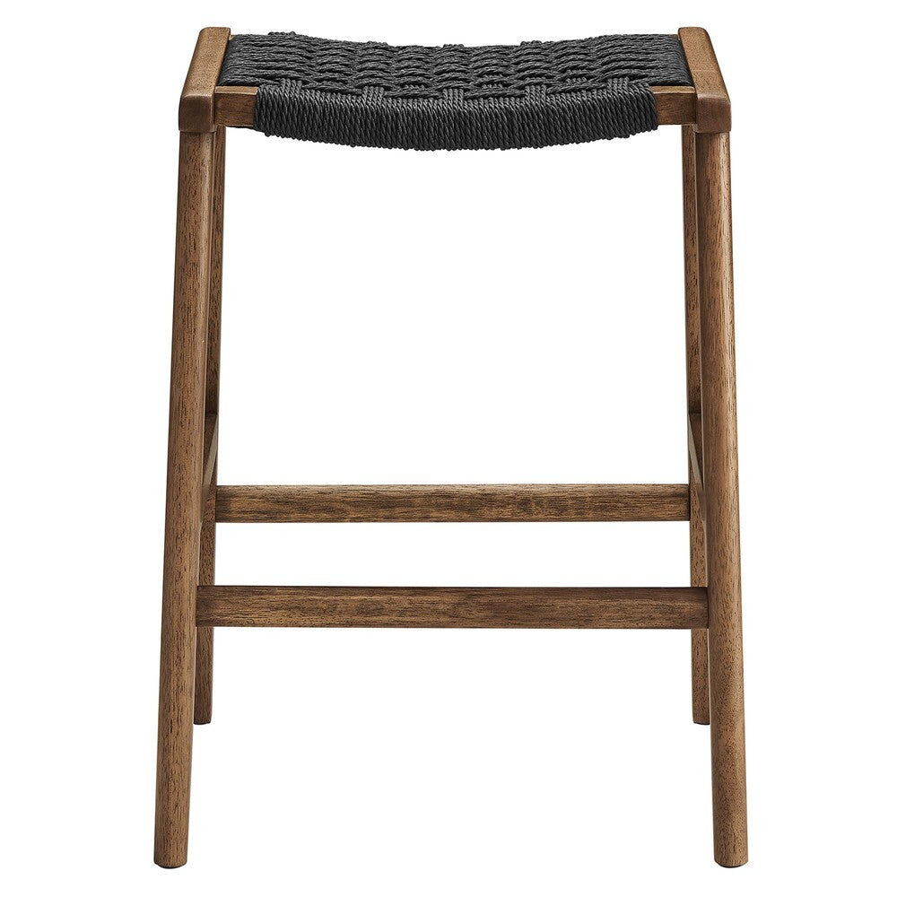 EEI-6548 Saoirse Woven Rope Wood Counter Stool Set of 2 by Modway