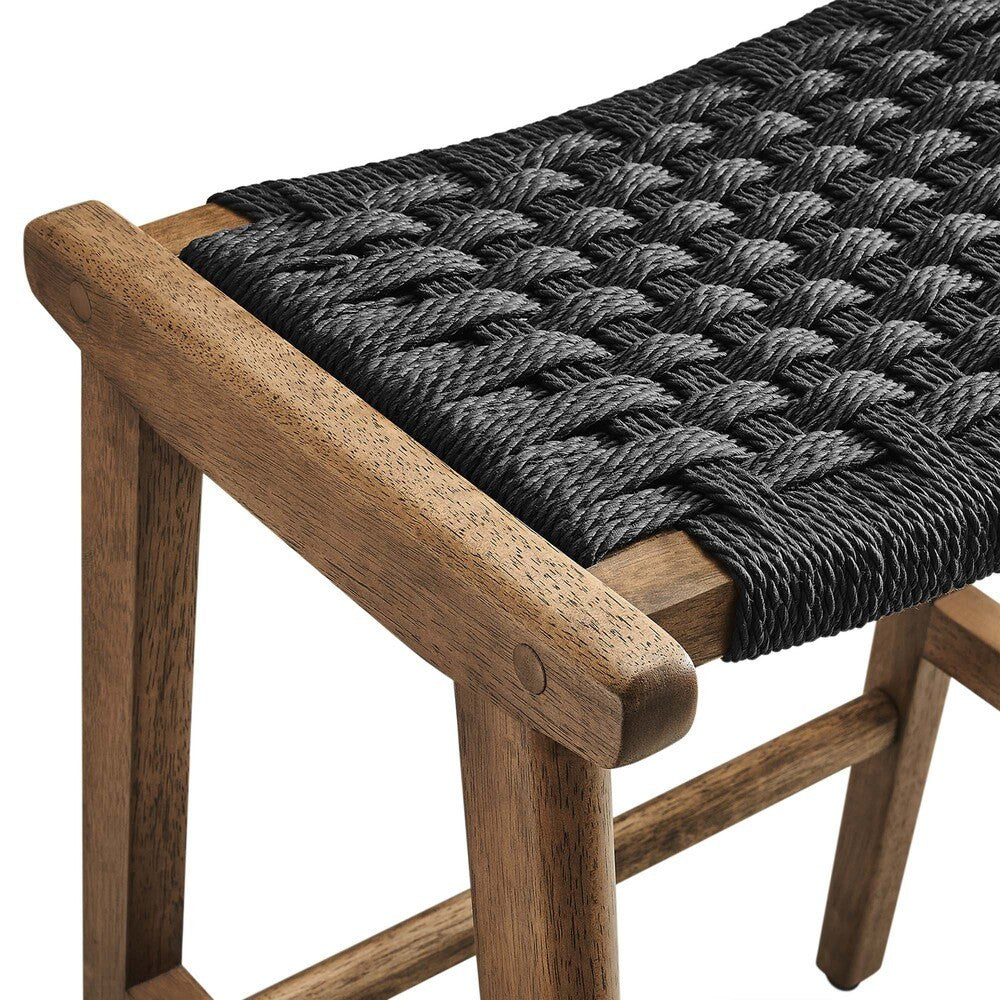 EEI-6548 Saoirse Woven Rope Wood Counter Stool Set of 2 by Modway
