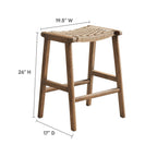EEI-6548 Saoirse Woven Rope Wood Counter Stool Set of 2 by Modway