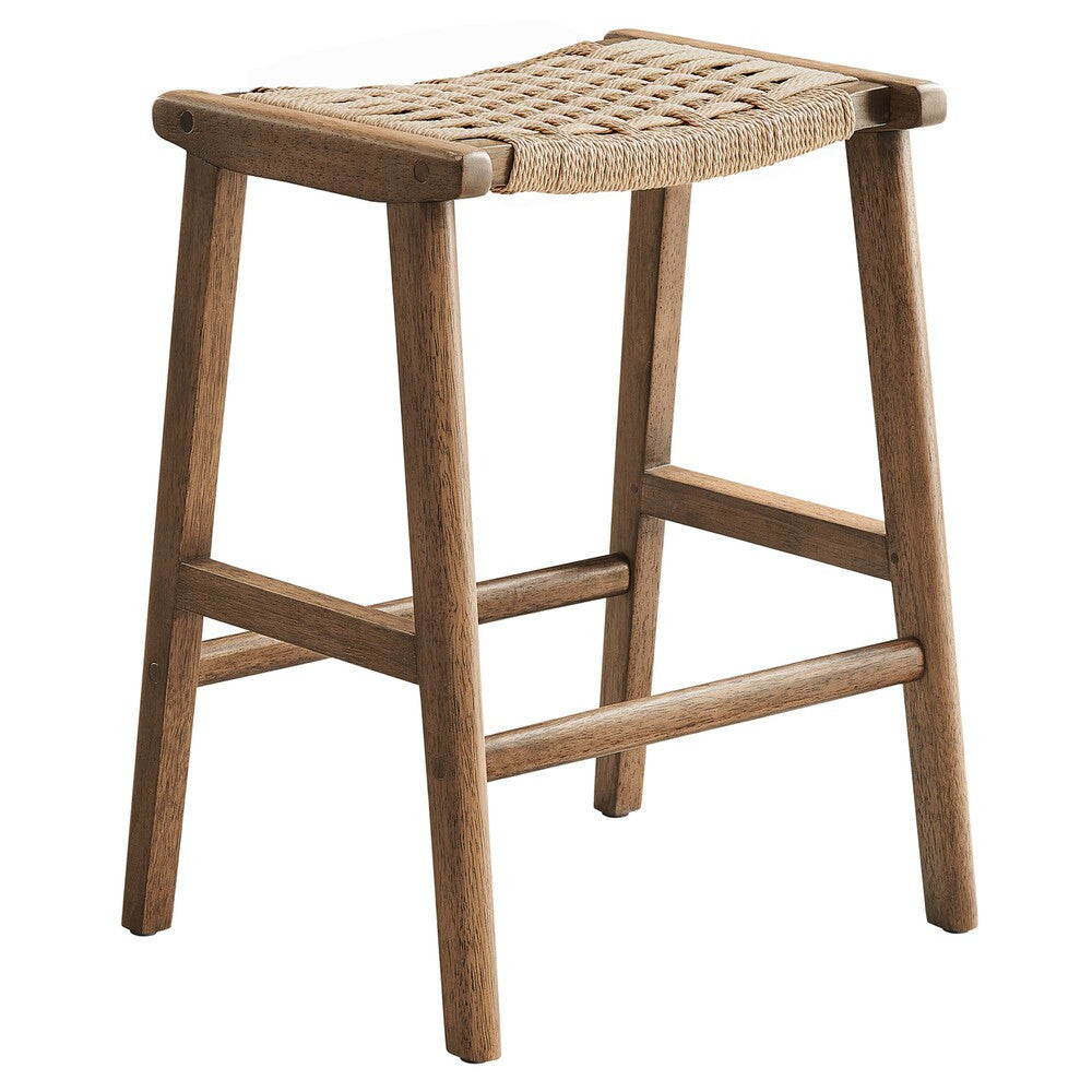 EEI-6548 Saoirse Woven Rope Wood Counter Stool Set of 2 by Modway