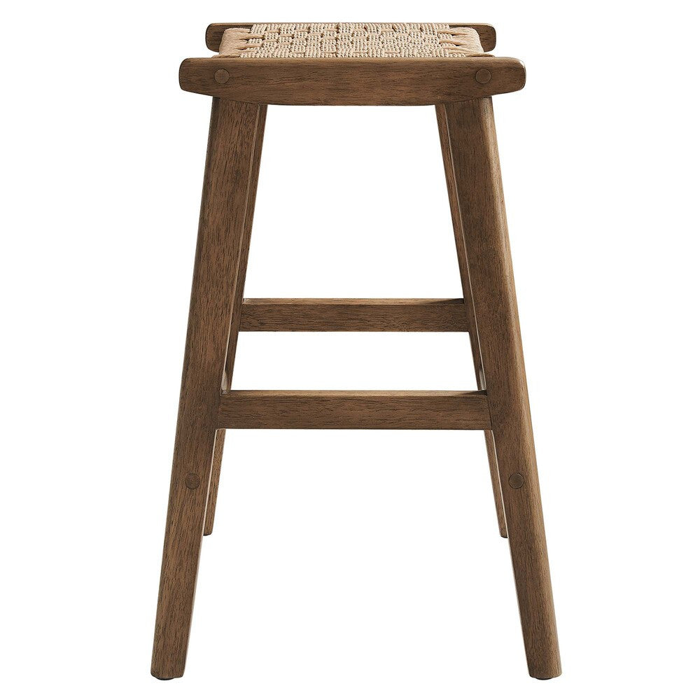 EEI-6548 Saoirse Woven Rope Wood Counter Stool Set of 2 by Modway
