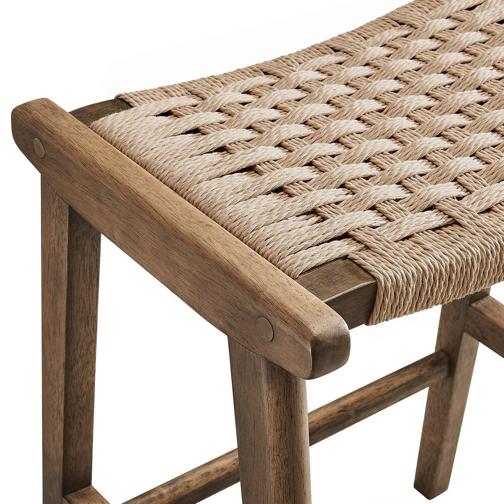 EEI-6548 Saoirse Woven Rope Wood Counter Stool Set of 2 by Modway