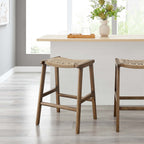 EEI-6548 Saoirse Woven Rope Wood Counter Stool Set of 2 by Modway