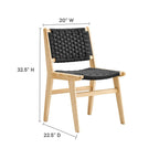 EEI-6545 Saoirse Woven Rope Wood Dining Side Chair Set of 2 by Modway