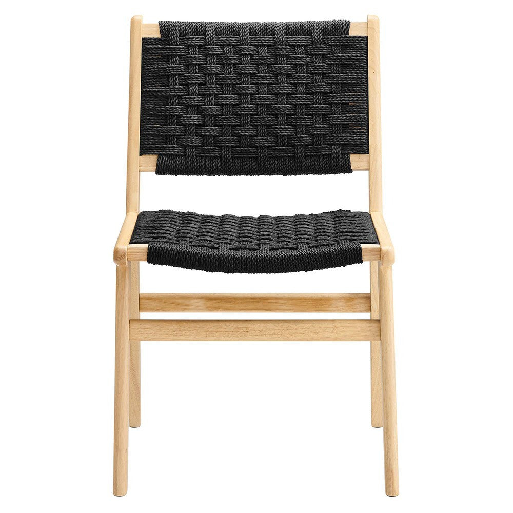 EEI-6545 Saoirse Woven Rope Wood Dining Side Chair Set of 2 by Modway