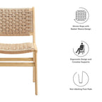 EEI-6545 Saoirse Woven Rope Wood Dining Side Chair Set of 2 by Modway