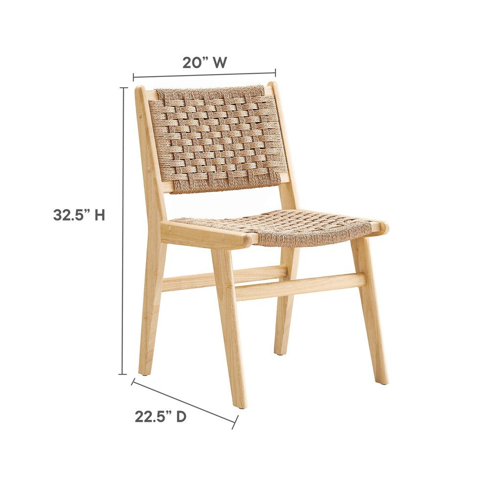 EEI-6545 Saoirse Woven Rope Wood Dining Side Chair Set of 2 by Modway