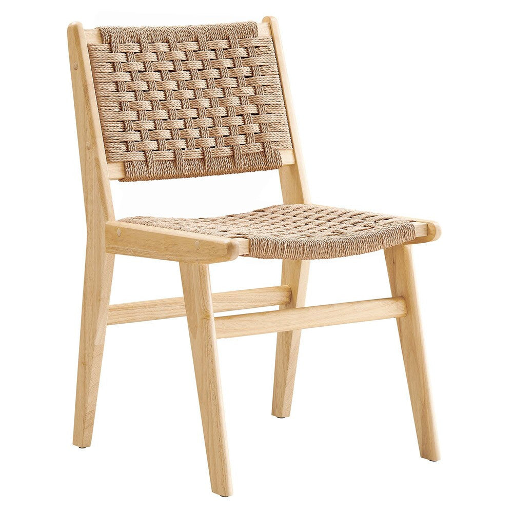 EEI-6545 Saoirse Woven Rope Wood Dining Side Chair Set of 2 by Modway