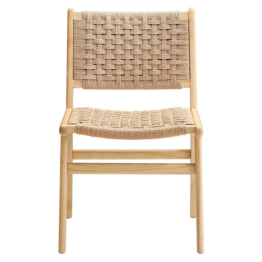 EEI-6545 Saoirse Woven Rope Wood Dining Side Chair Set of 2 by Modway