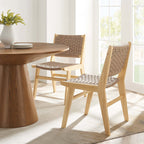 EEI-6545 Saoirse Woven Rope Wood Dining Side Chair Set of 2 by Modway