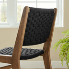 EEI-6545 Saoirse Woven Rope Wood Dining Side Chair Set of 2 by Modway