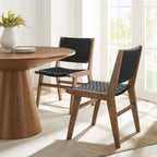 EEI-6545 Saoirse Woven Rope Wood Dining Side Chair Set of 2 by Modway