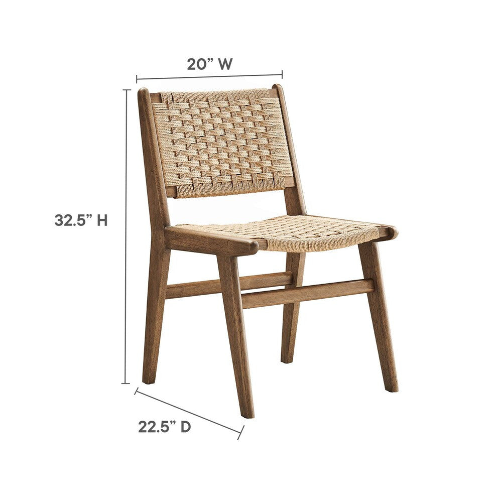 EEI-6545 Saoirse Woven Rope Wood Dining Side Chair Set of 2 by Modway