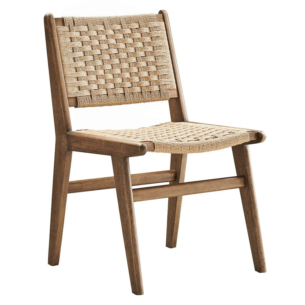 EEI-6545 Saoirse Woven Rope Wood Dining Side Chair Set of 2 by Modway