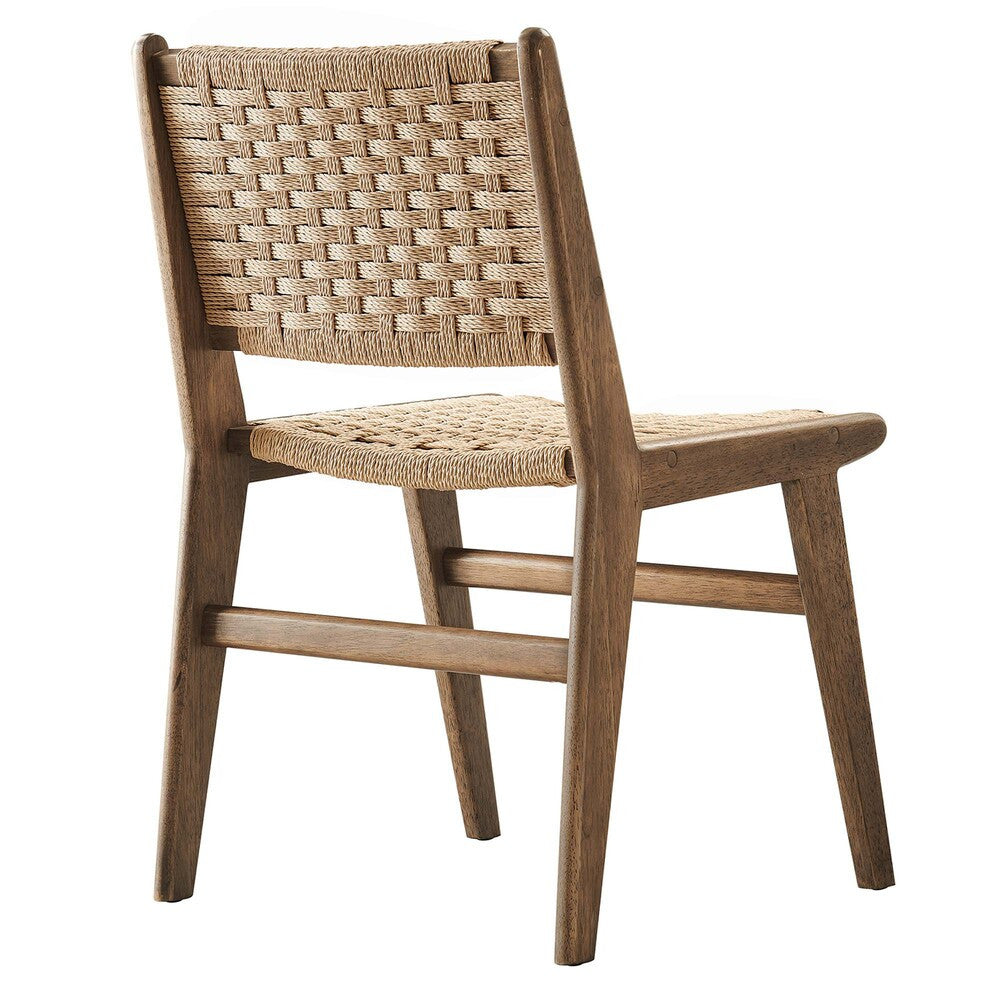 EEI-6545 Saoirse Woven Rope Wood Dining Side Chair Set of 2 by Modway