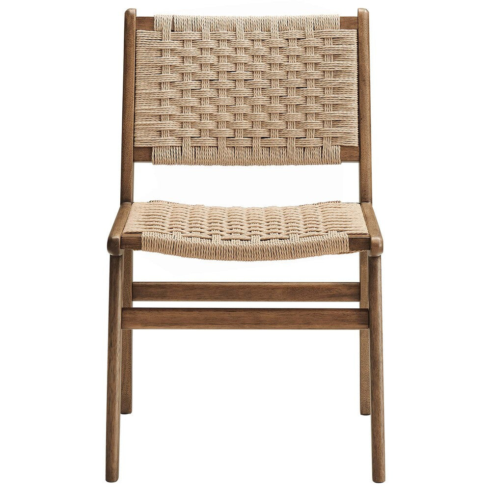 EEI-6545 Saoirse Woven Rope Wood Dining Side Chair Set of 2 by Modway