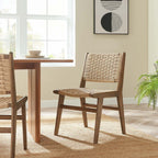 EEI-6545 Saoirse Woven Rope Wood Dining Side Chair Set of 2 by Modway
