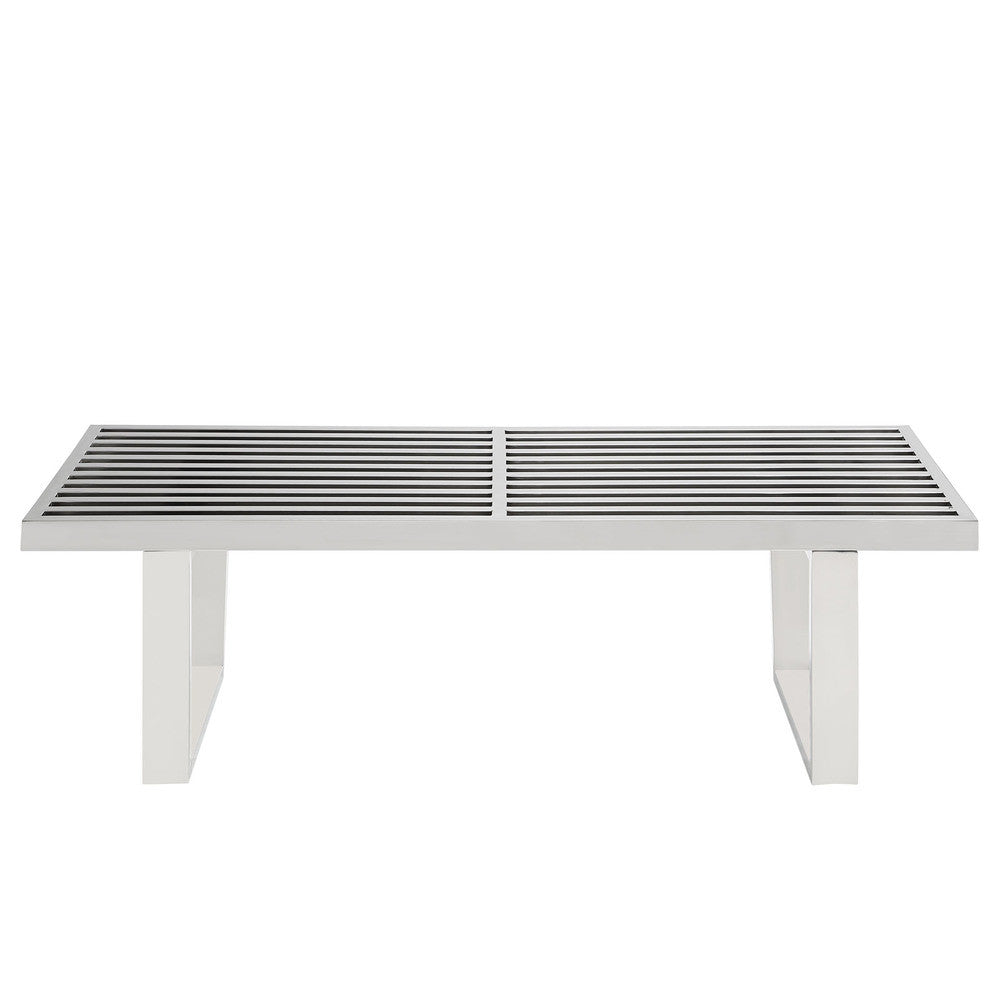 EEI-247-SLV Sauna 4' Stainless Steel Bench by Modway