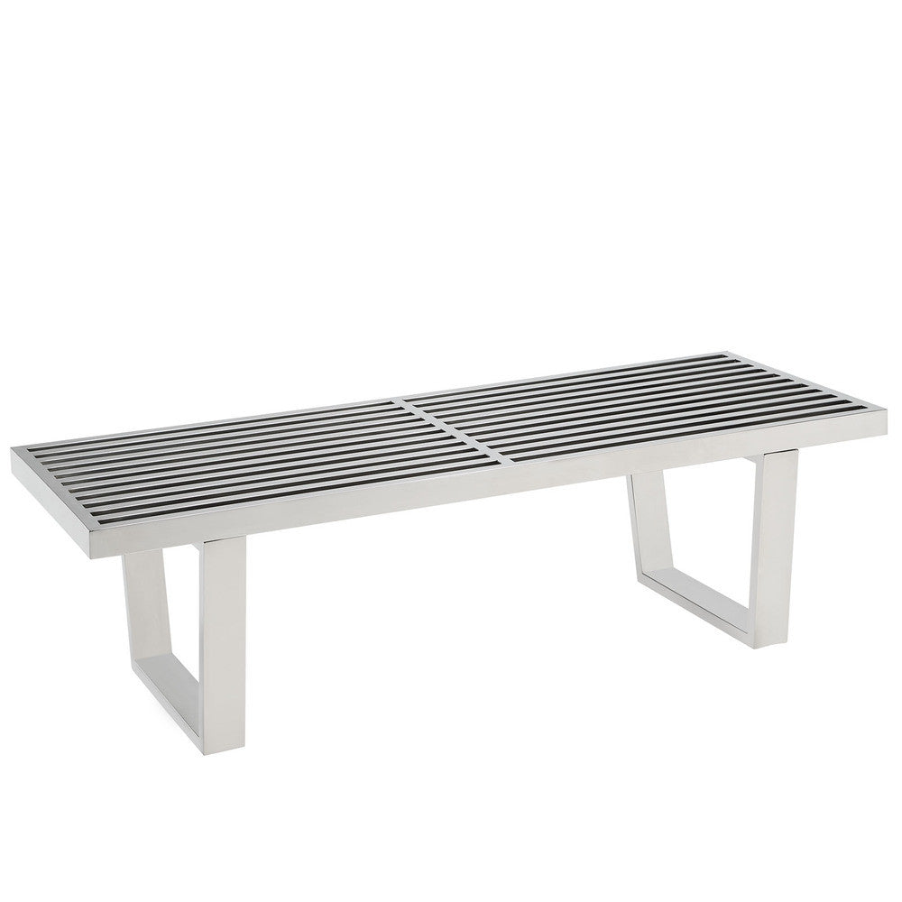 EEI-247-SLV Sauna 4' Stainless Steel Bench by Modway