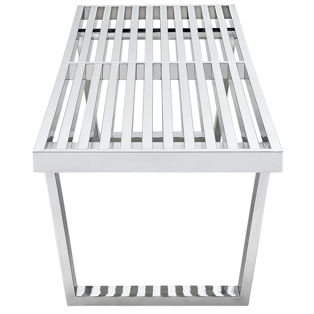EEI-246-SLV Sauna 5' Stainless Steel Bench by Modway