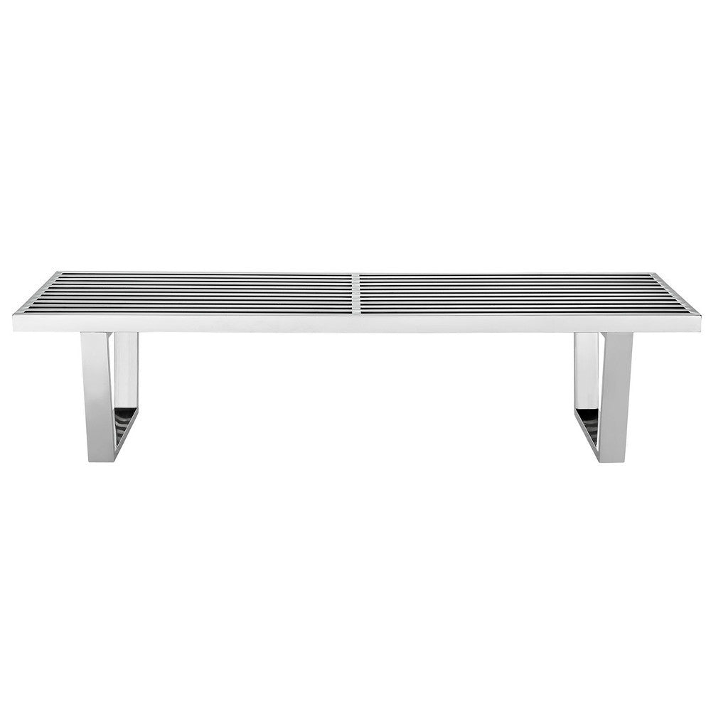 EEI-246-SLV Sauna 5' Stainless Steel Bench by Modway