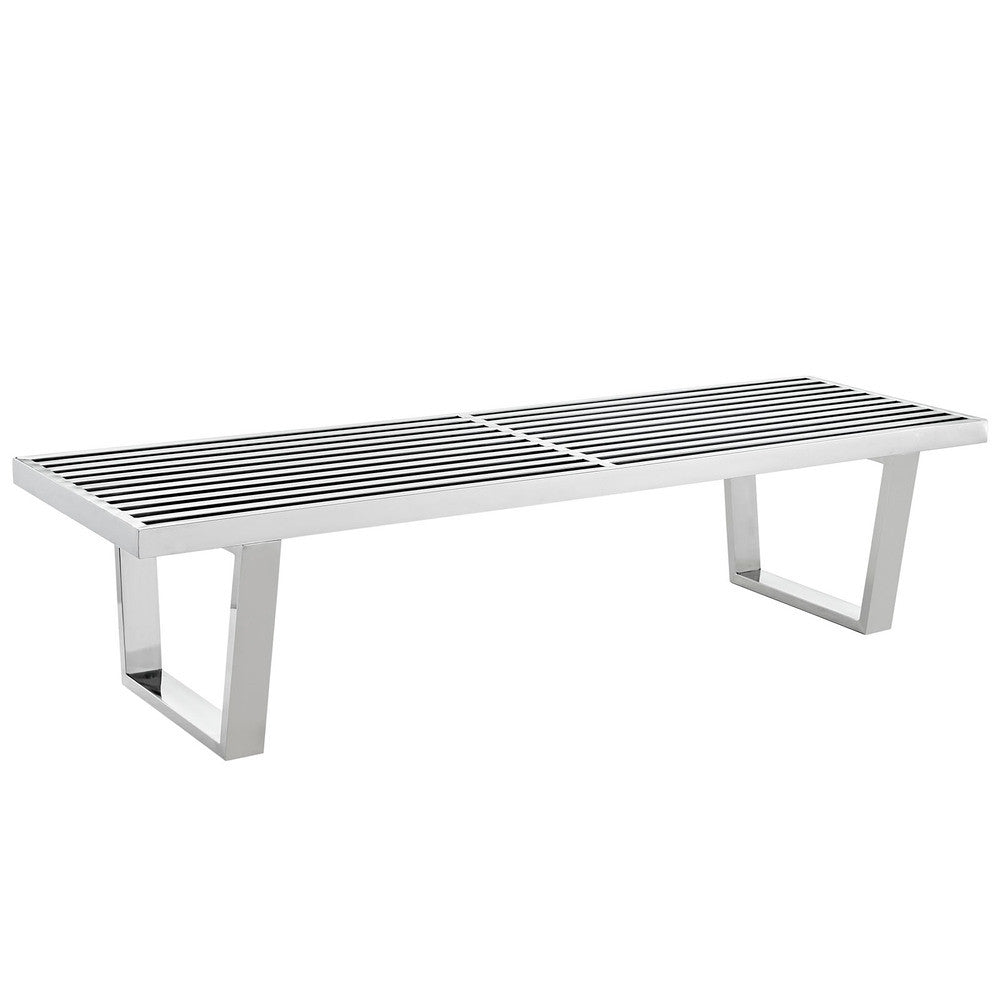 EEI-246-SLV Sauna 5' Stainless Steel Bench by Modway