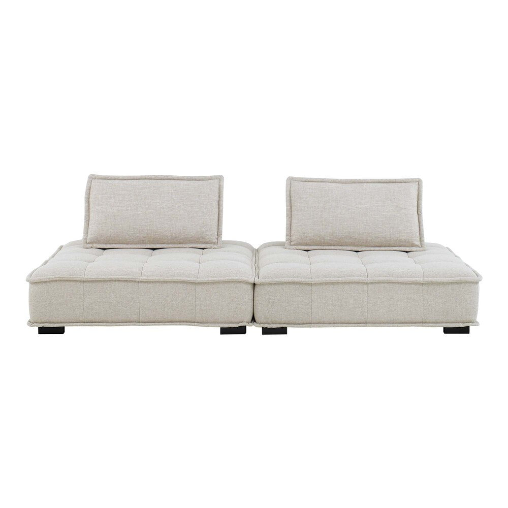 Modway Saunter 2-Piece Tufted Fabric Fabric Loveseat by Modway-EEI-5204-BEI  1