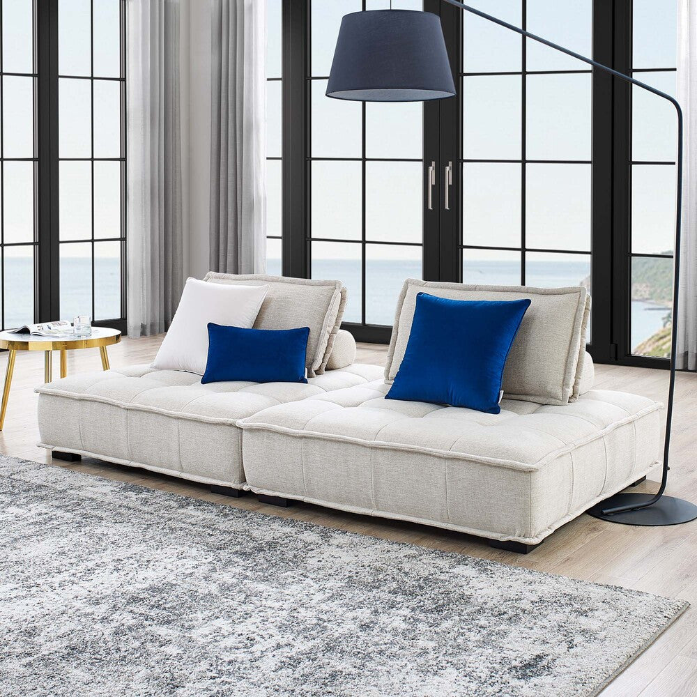 Modway Saunter 2-Piece Tufted Fabric Fabric Loveseat by Modway-EEI-5204-BEI  3