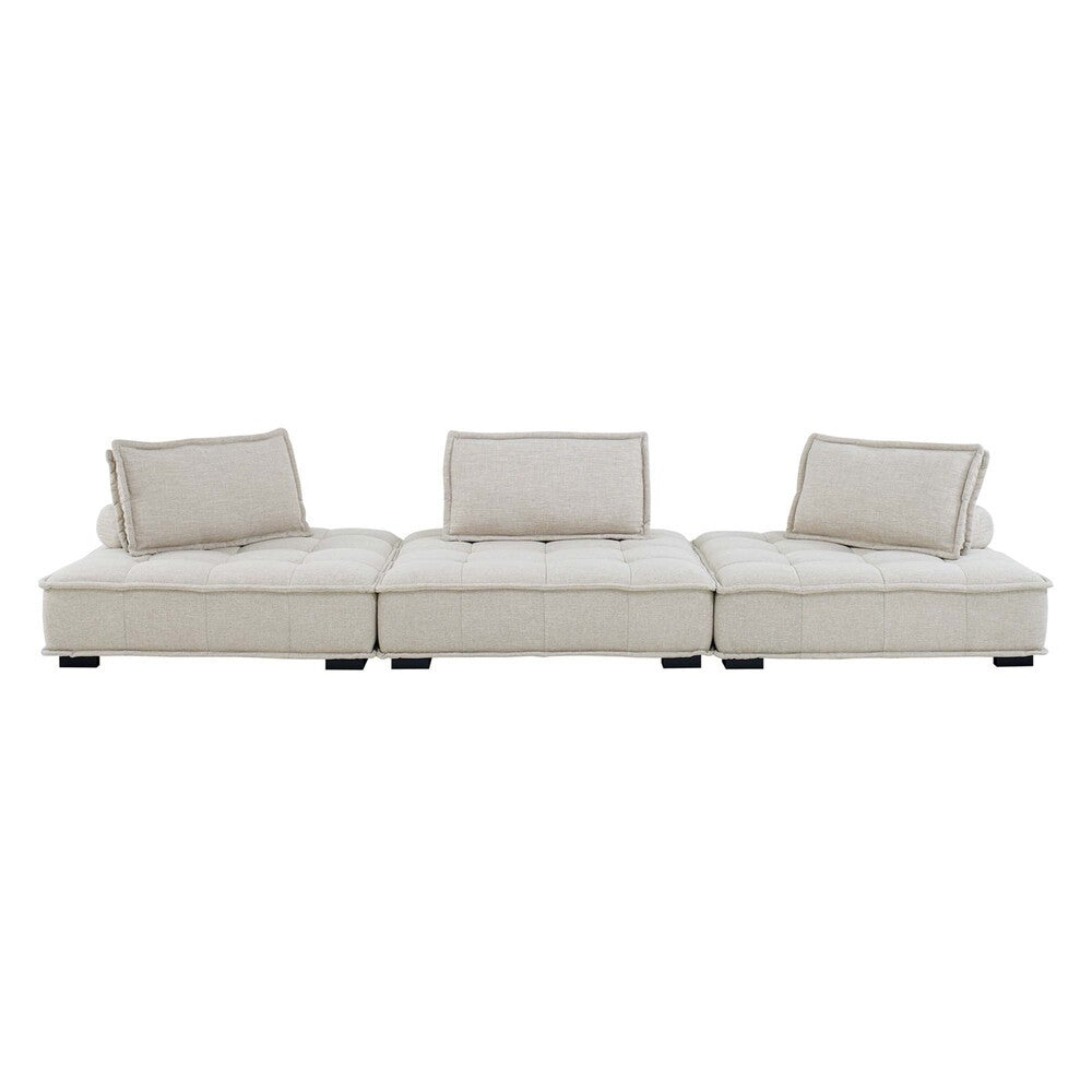 Modway Saunter 3-Piece Tufted Fabric Fabric Sofa by Modway-EEI-5206-BEI  1