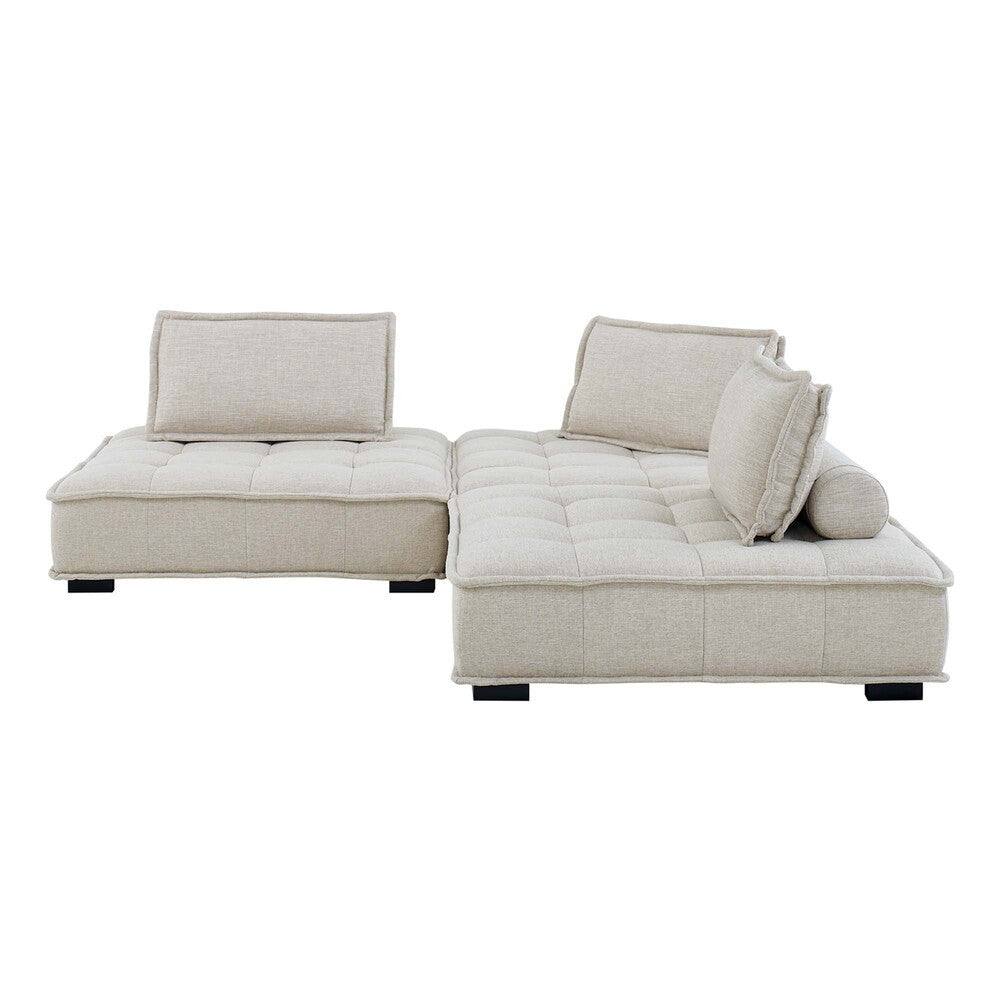 Modway Saunter 3-Piece Tufted Fabric Fabric Sofa by Modway-EEI-5206-BEI  4