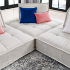 Modway Saunter 3-Piece Tufted Fabric Fabric Sofa by Modway-EEI-5206-BEI  7