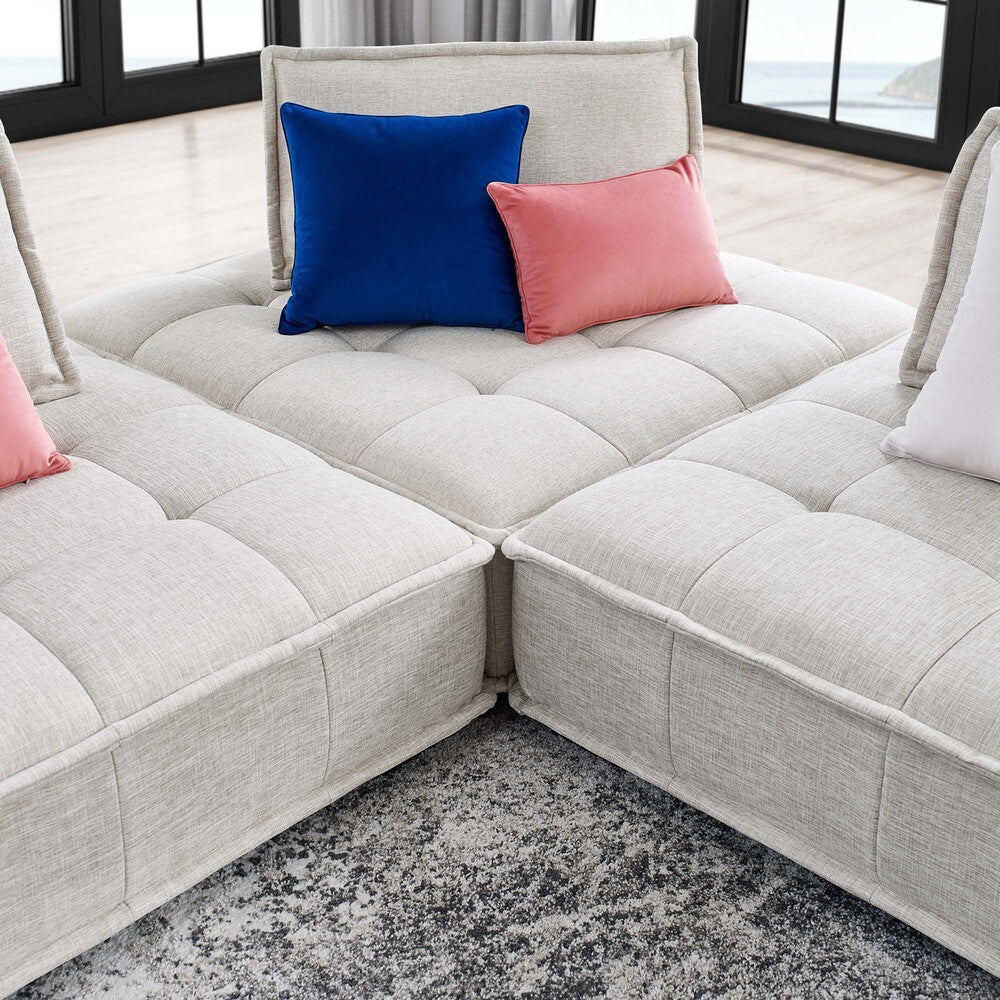 Modway Saunter 3-Piece Tufted Fabric Fabric Sofa by Modway-EEI-5206-BEI  7