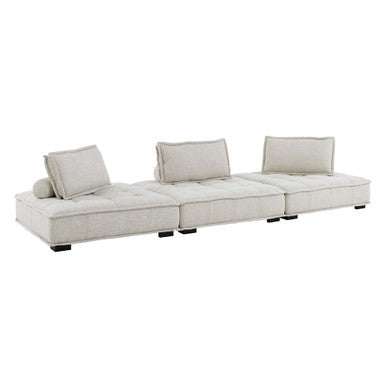 Modway EEI-5206-BEI Saunter 3-Piece Tufted Fabric Fabric Sofa - Beige
