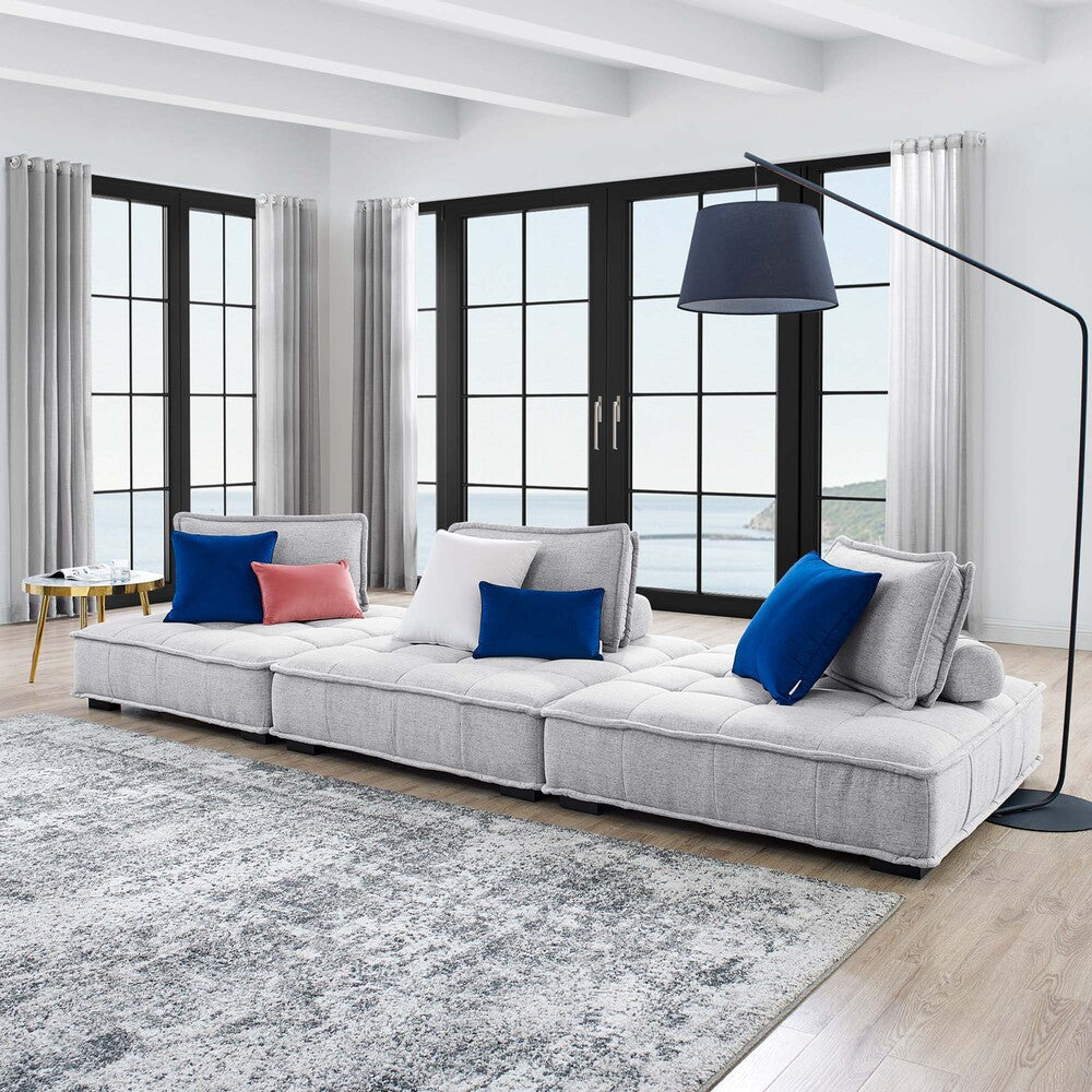 Modway Saunter 3-Piece Tufted Fabric Fabric Sofa by Modway-EEI-5206