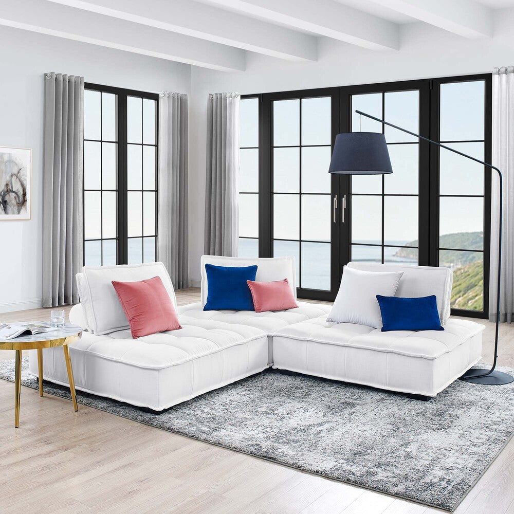 Modway Saunter 3-Piece Tufted Fabric Fabric Sofa by Modway-EEI-5206