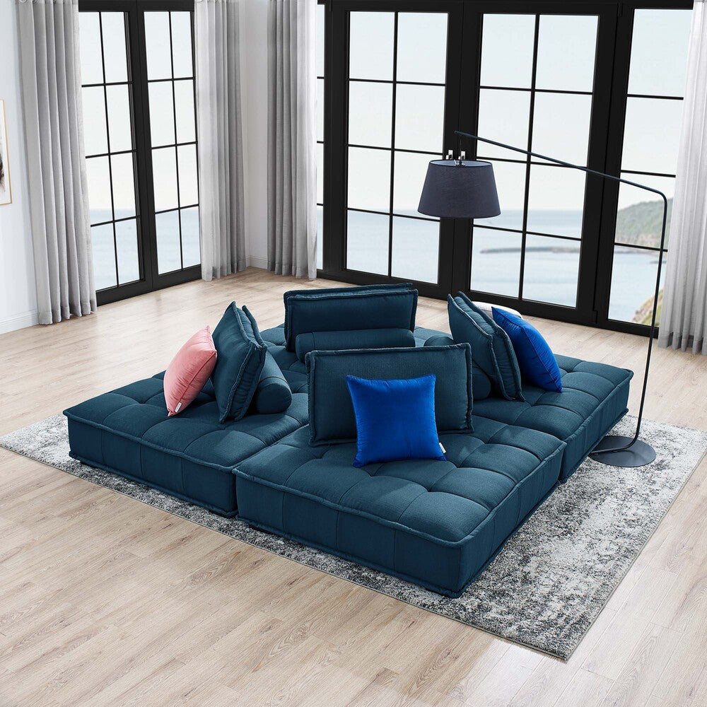 Modway Saunter 4-Piece Tufted Fabric Fabric Sectional Sofa by Modway-EEI-5208