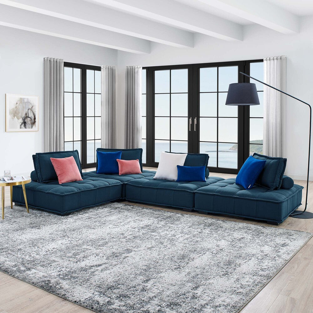 Modway Saunter 4-Piece Tufted Fabric Fabric Sectional Sofa by Modway-EEI-5208
