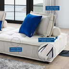 Modway Saunter 4-Piece Tufted Fabric Fabric Sectional Sofa by Modway-EEI-5208-BEI  10