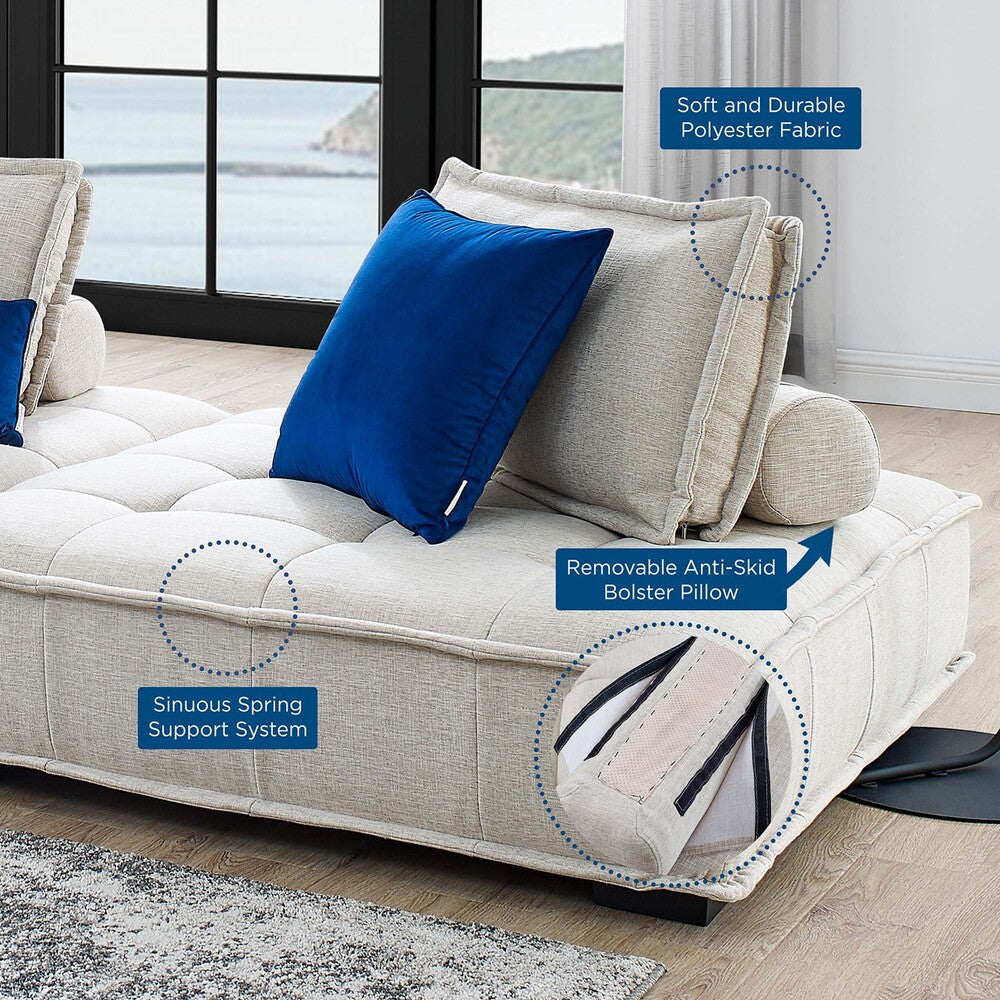 Modway Saunter 4-Piece Tufted Fabric Fabric Sectional Sofa by Modway-EEI-5208-BEI  10
