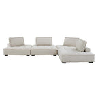 Modway Saunter 4-Piece Tufted Fabric Fabric Sectional Sofa by Modway-EEI-5208-BEI  1