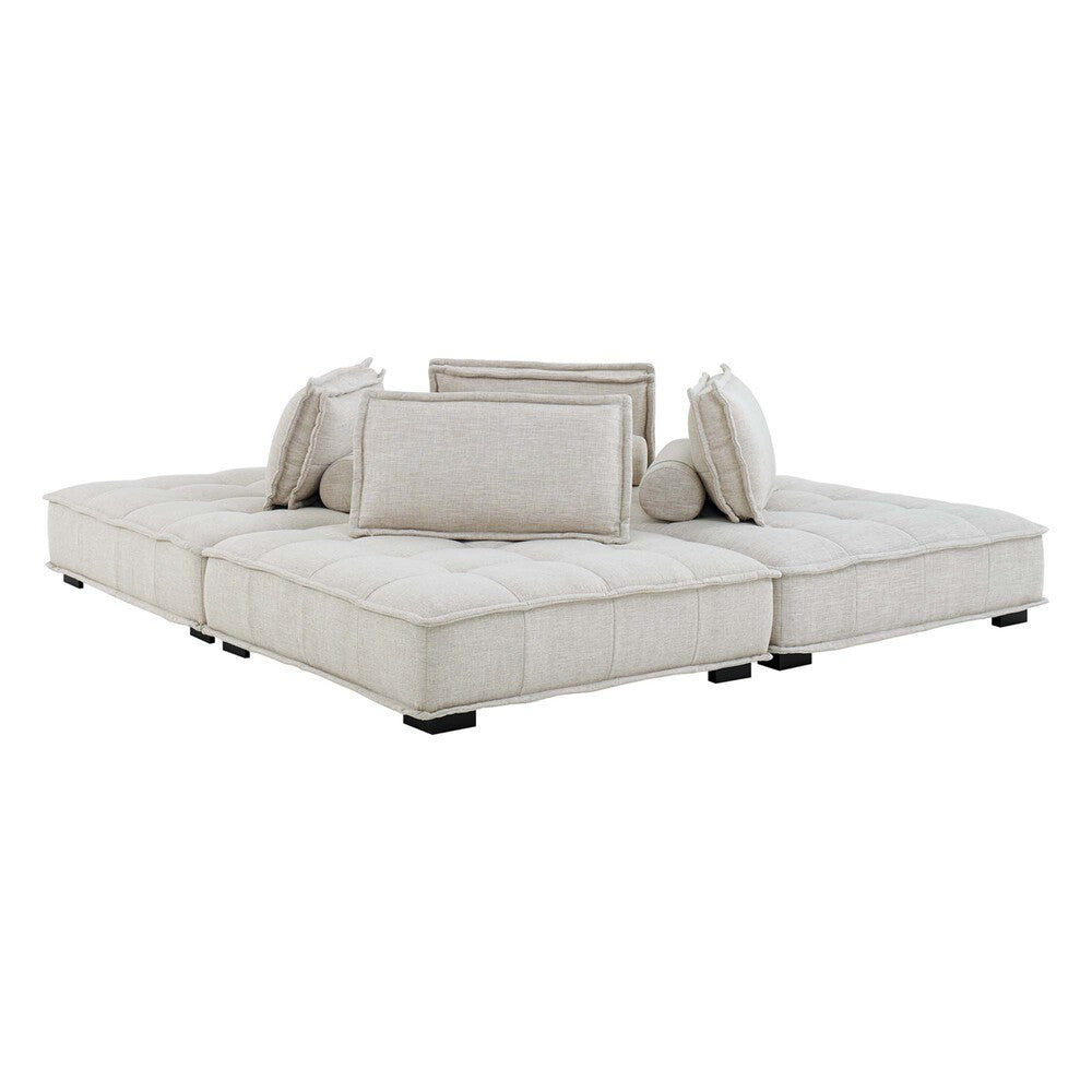 Modway Saunter 4-Piece Tufted Fabric Fabric Sectional Sofa by Modway-EEI-5208-BEI  6