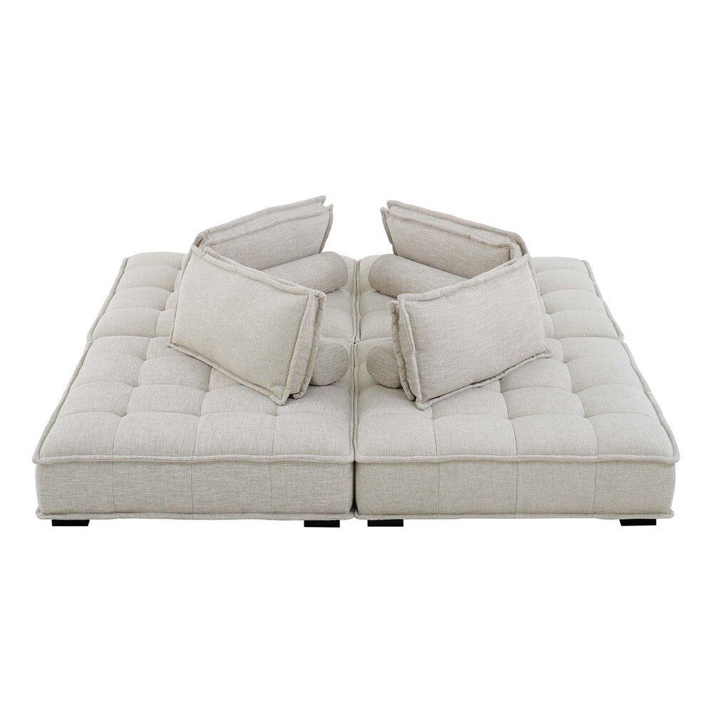 Modway Saunter 4-Piece Tufted Fabric Fabric Sectional Sofa by Modway-EEI-5208-BEI  7