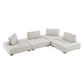 Modway EEI-5208-BEI Saunter 4-Piece Tufted Fabric Fabric Sectional Sofa - Beige